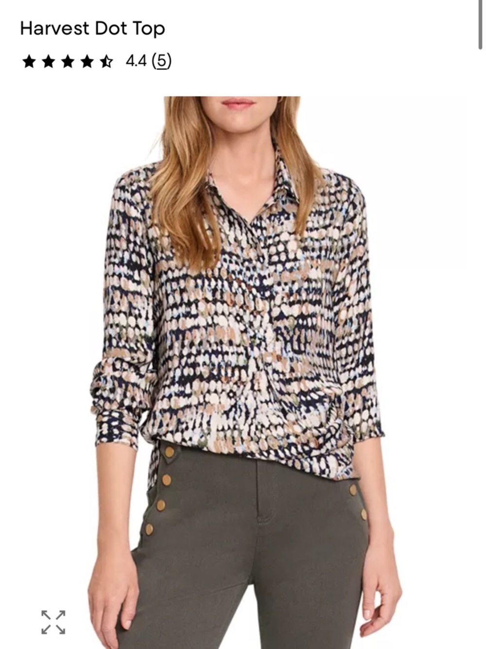 Nic and Zoe harvest Dot Top - Multi Print Women’s Blouse